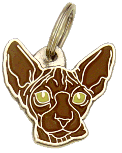 Sphynx marrom <br> (placa de identificação para gatos, Gravado incluído)